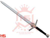 42" Witcher Forgotten Wolven Steel Sword of Geralt in Just $77 (Spring Steel & Damascus versions are Available) with Plaque and Scabbard from The Witcher Movie Swords