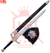 42" Witcher Forgotten Wolven Steel Sword of Geralt in Just $77 (Spring Steel & Damascus versions are Available) with Plaque and Scabbard from The Witcher Movie Swords