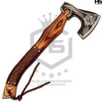 The Tigerar: Hand Forged Viking Axe with Leather Sheath & Wooden Box in Just $49-Functional Viking Axe
