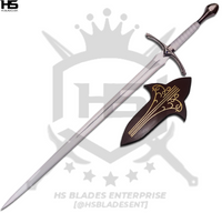 Glamdring Sword of Gandalf from The Hobbit is unqiue because of its scabbard fittings and plaque which is different from the one appearing in Lord of The Rings