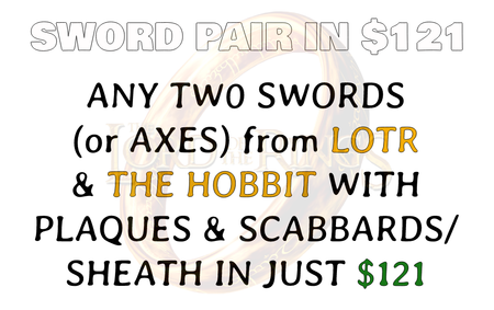 SLS Discount Offer Custom Pairing of Any Two LOTR Swords in Just $121-LOTR Swords