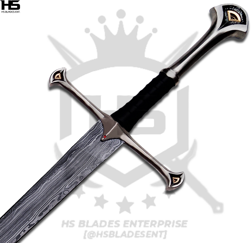 Functional Damascus Handle Shards of Anduril Broken Narsil Sword (LOTR ...