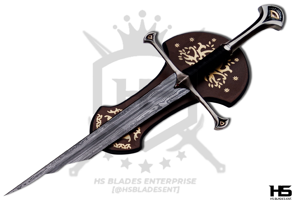 Functional Damascus Handle Shards of Anduril Broken Narsil Sword (LOTR ...