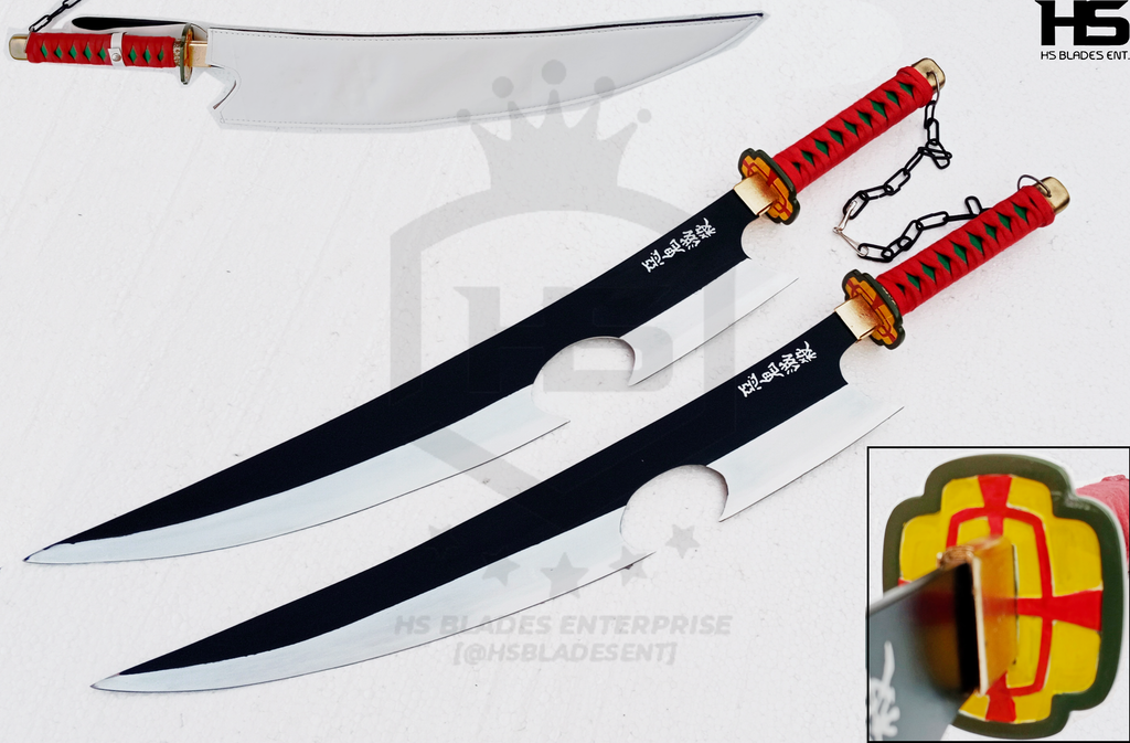 Tengen Uzui Swords Amber Nichirin Blades w/ White Sheaths-Demon Slayer ...