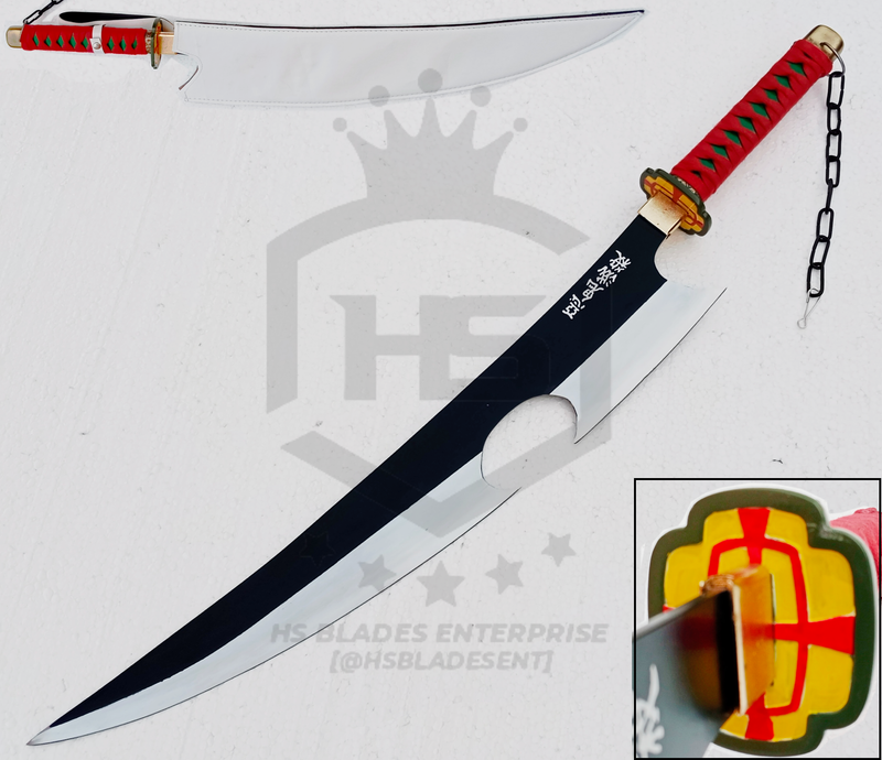 Tengen Uzui Swords Amber Nichirin Blades W White Sheaths Demon Slayer Hs Blades Enterprise