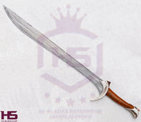 39" Damascus Orcrist Sword of Thorin (Full Tang, BR) from The Hobbit Swords with Sheath and Stand-LOTR Swords