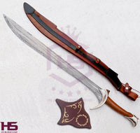 39" Damascus Orcrist Sword of Thorin (Full Tang, BR) from The Hobbit Swords with Sheath and Stand-LOTR Swords