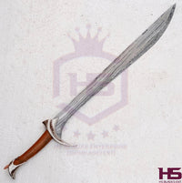 39" Damascus Orcrist Sword of Thorin (Full Tang, BR) from The Hobbit Swords with Plaque & Sheath-LOTR Swords