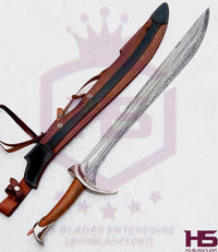 39" Damascus Orcrist Sword of Thorin (Full Tang, BR) from The Hobbit Swords with Plaque & Sheath-LOTR Swords