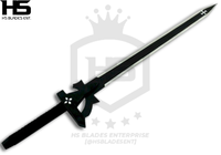 SAO Elucidator Sword of Kirito Just $77 (Battle Ready Spring Steel, Damascus & D2 Steel Versions are also Available) from Sword Art Online SAO with Plaque & Sheath-SAO Replica