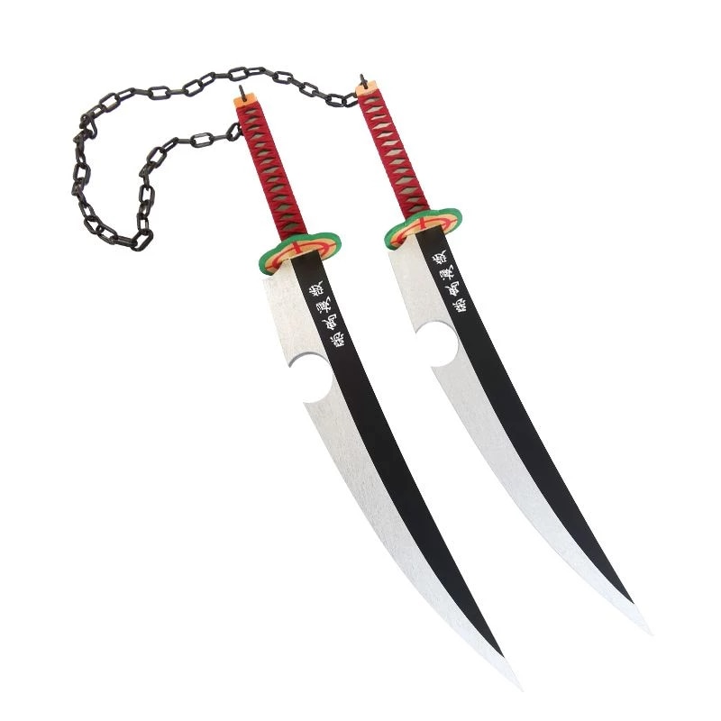 Anime Demon Slayer Uzui Tengen Swords Strap 83cm Cosplay Kimetsu no Yaiba  Replica Twin Wooden Props Hallween Christmas   AliExpress Mobile