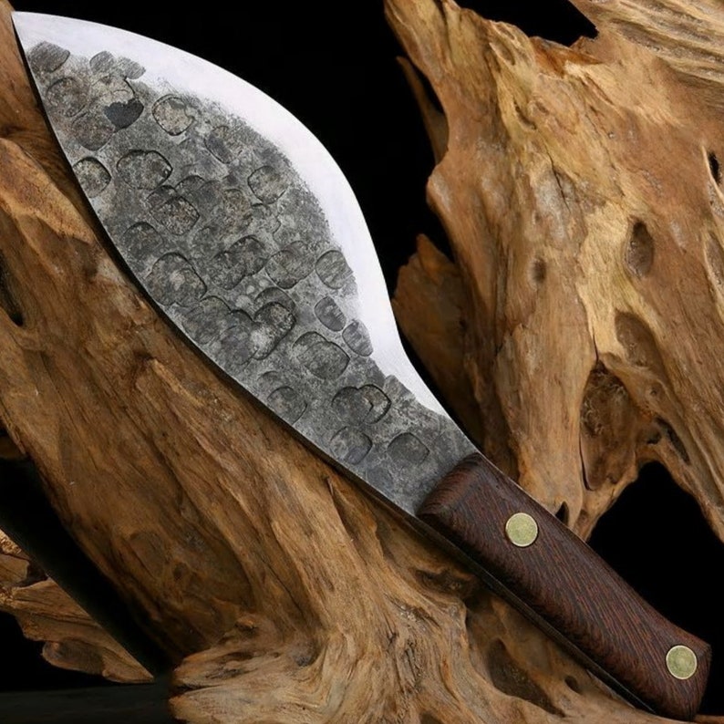 Damascus Meat Cleaver Knife 11 with Leather Sheath