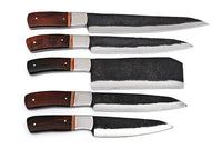 The Soyer: Set of 5 Chef Knives (Spring Steel, D2 Steel are also available) with Sheath-Kitchen Knives