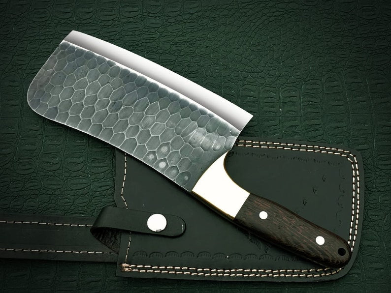 The Mariscos: Cleaver Knife with Sheath (Spring Steel, D2 Steel are also available)-Butcher Knife & Kitchen Knife